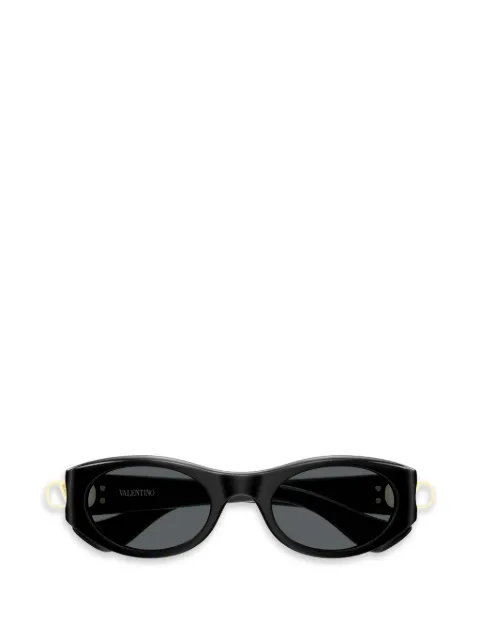 VALENTINO GARAVANI EYEWEAR VLogo oval-frame sunglasses Black 5VG015S01