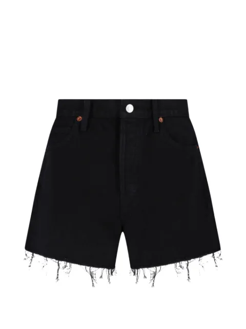 RE/DONE The Breezy raw-cut frayed shorts Black 18404WBRZSHT