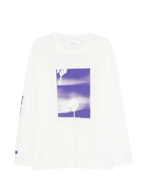 OAMC Peacemaker panorama-print long-sleeve T-shirt White PCM3OT05NJE001