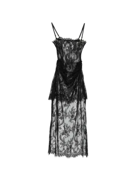 Alchemy lace-overlay draped dress Black LIA761