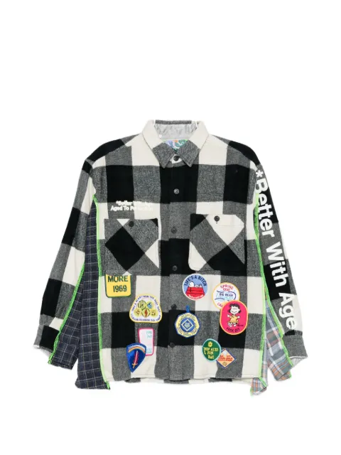 Better with Age patch-embellished checked shirt Black SS26PFGEN2