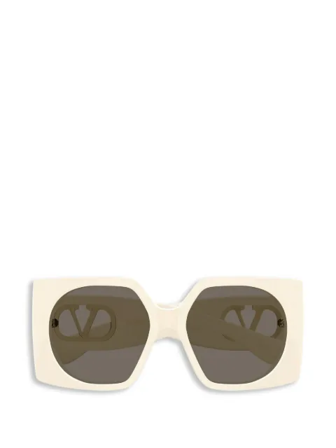 VALENTINO GARAVANI EYEWEAR VLogo geometric-frame sunglasses Neutrals VG0002S