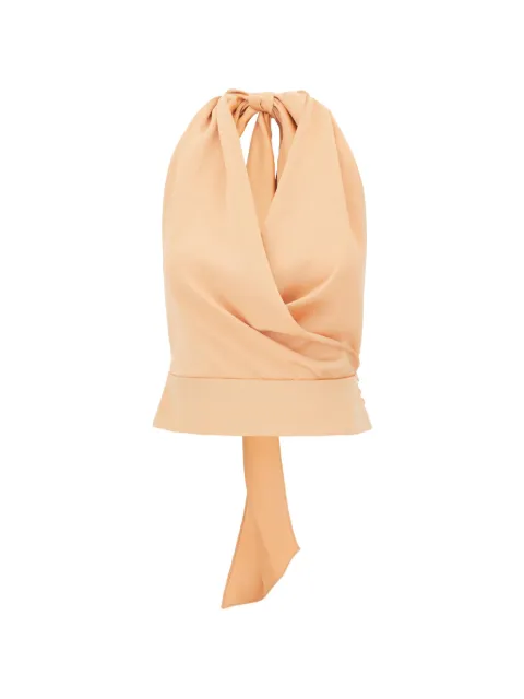 THE ANDAMANE halterneck wrap-style top Orange TM190958ATNP229