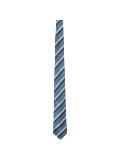 Kiton diagonal-stripe silk tie Blue UCRVKGC07L3104000