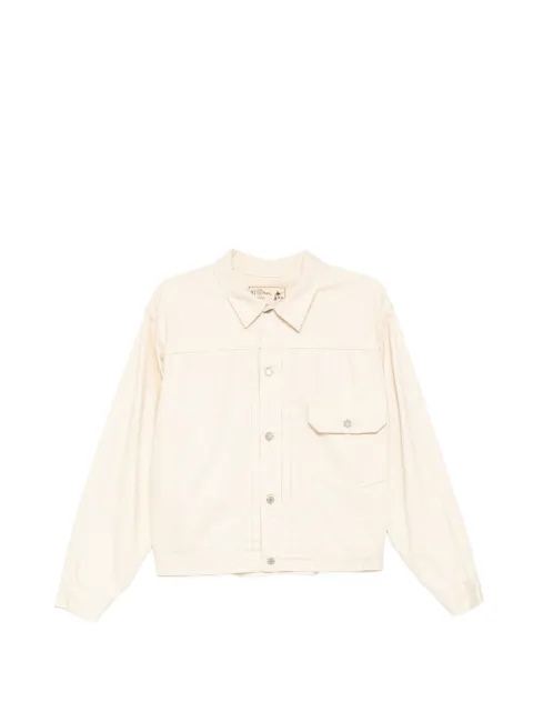 Orslow pleated-detail denim jacket Neutrals 03601166K