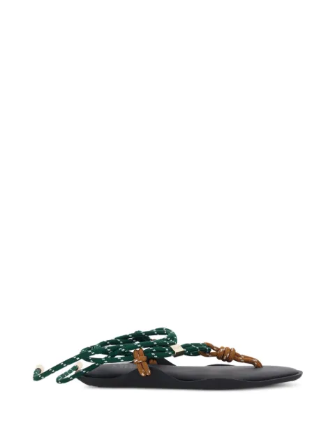 Flòwze Flò Twin rope-detail lace-up sandals Green FLOTWIN