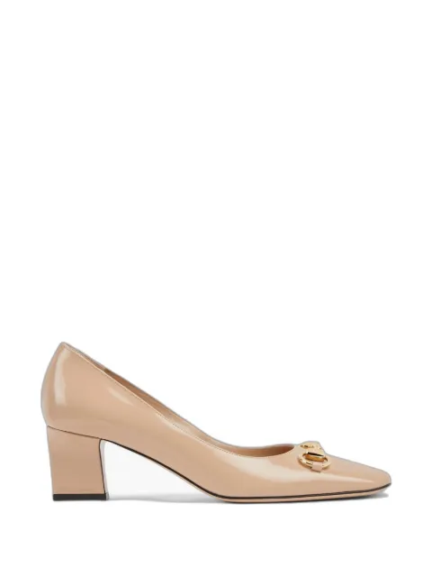 Gucci Horsebit patent-leather pumps Neutrals 866881CLG006721