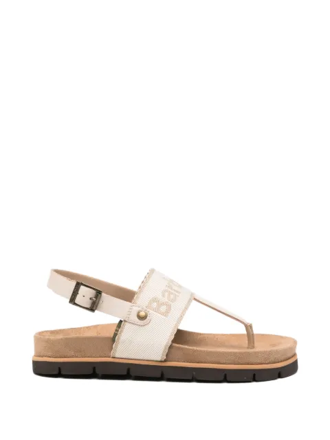 Barbour Lumley logo-embroidered slingback sandals Neutrals LFO0802BE52