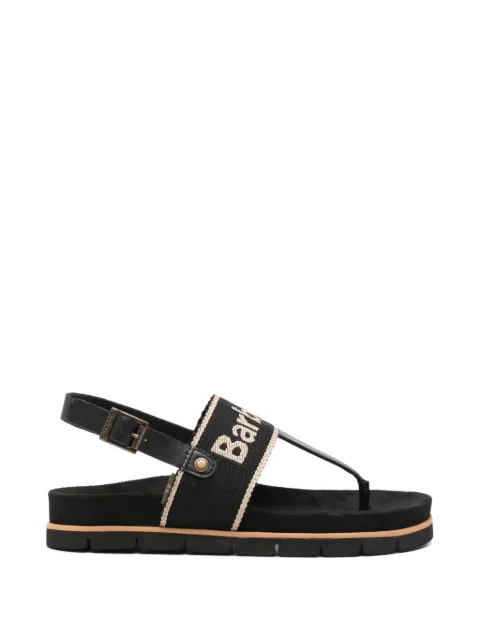 Barbour Lumley logo-embroidered slingback sandals Black LFO0802BK72