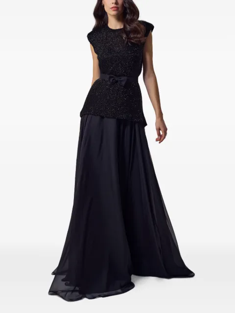 SILK LOVE & LACE sequin-embellished belted dress Black 18R2BLACK