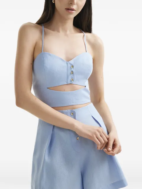 Mia Peculiar sweetheart-neck top Blue 05MPLT01