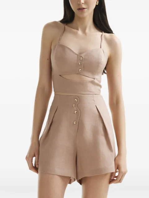 Mia Peculiar sweetheart-neck top Brown 05MPLT01