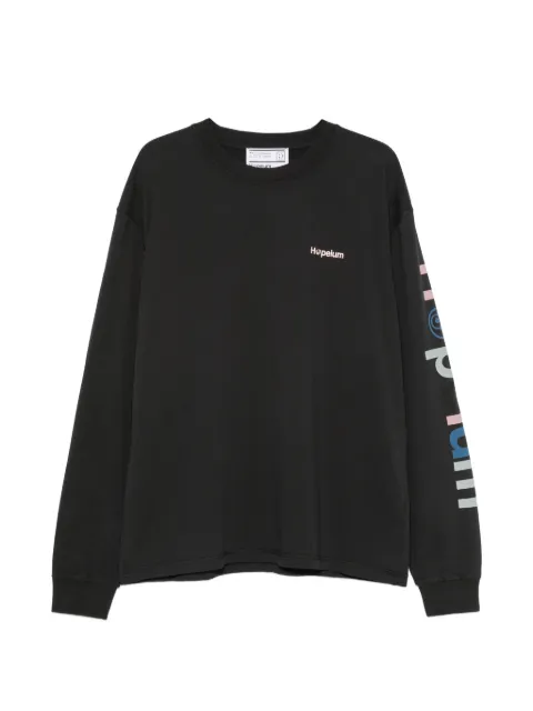 HOPEIUM graphic-print long-sleeve T-shirt Black PROTECTYOURPEACETEELS