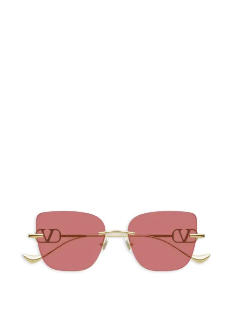 VALENTINO GARAVANI EYEWEAR V-logo rimless sunglasses Pink VG0033S