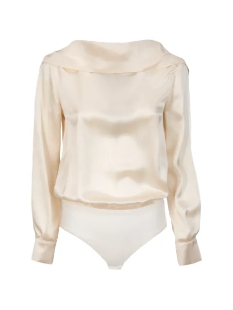 Catalina Sophia silk bodysuit Neutrals SOPHIABGE38