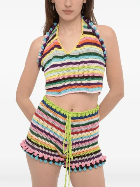 Matimì crochet cropped halterneck top Blue ALBERNIACOMU