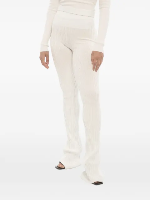 ANDREĀDAMO ribbed-knit flared trousers White ADFW23PA067704730474