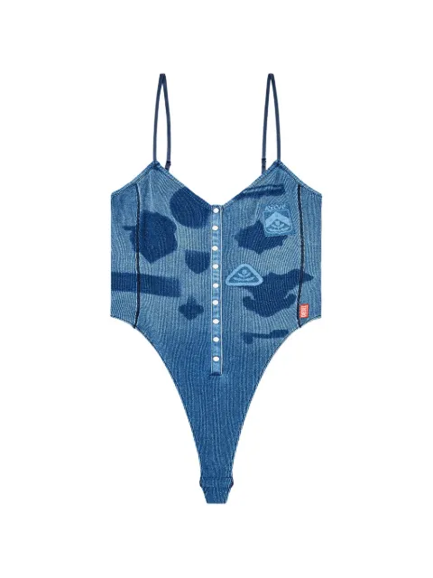 Diesel bodysuit in ribbed jersey with shadow-patch effects Blue A239510SJBP