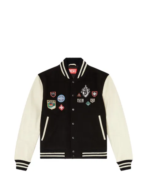 Diesel L-Arry-Patch leather jacket Black A229680DLCR