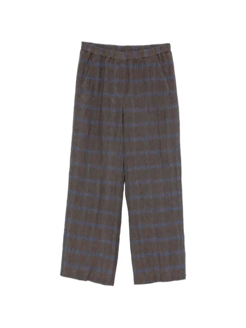 Diega check-pattern wide-leg trousers Brown 11110