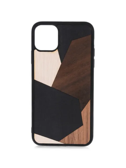 Wood'd geometric-pattern iPhone 11 Pro Max case Black 724211QUARTZ