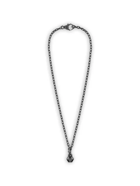 Philipp Plein Edge hexagonal-pendant necklace Black PJPEA08NU