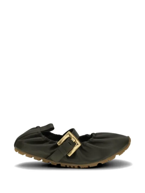 Balmain buckle-fastening ballet flats Green GN0UF761LPAN