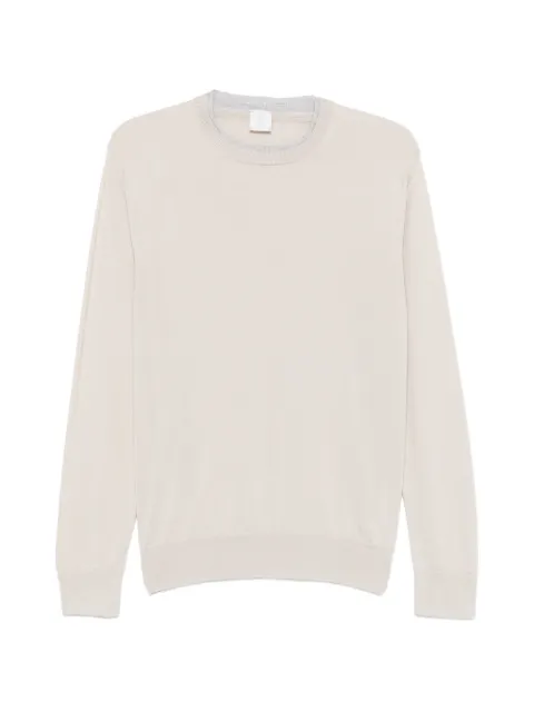 Eleventy layered-neck ribbed-trim sweater Neutrals M76MAGM70MAG0M043