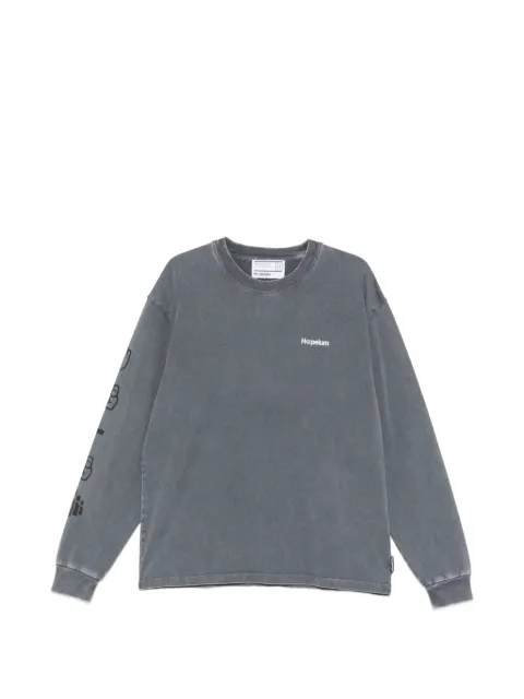 HOPEIUM text-print long-sleeve T-shirt Grey TEXTTEELS