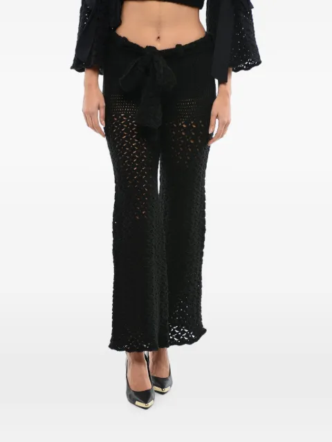 Matimì openwork-knit belted trousers Black GELATINAWO