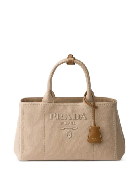 Prada Jardinière large cotton canvas handbag Neutrals 1BG554V8OKRCYA