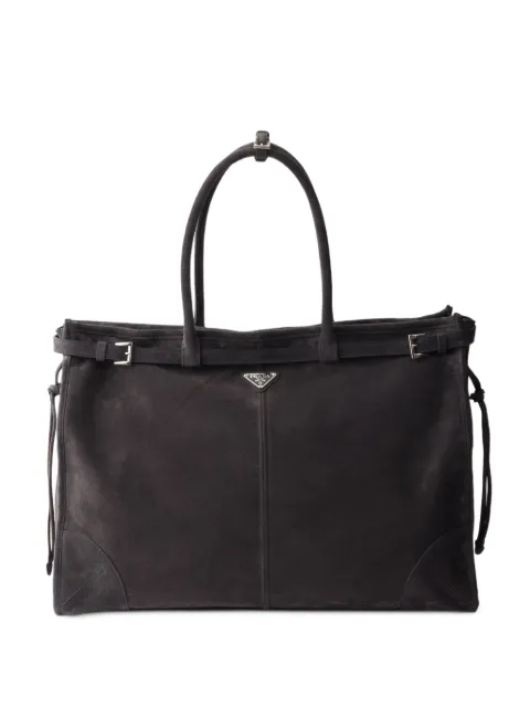 Prada Bonnie suede tote bag Grey 2VG128VOOO2C4S