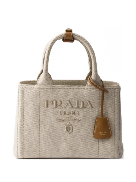 Prada Jardinière small cotton canvas bag Neutrals 1BG464V8OKRCYA