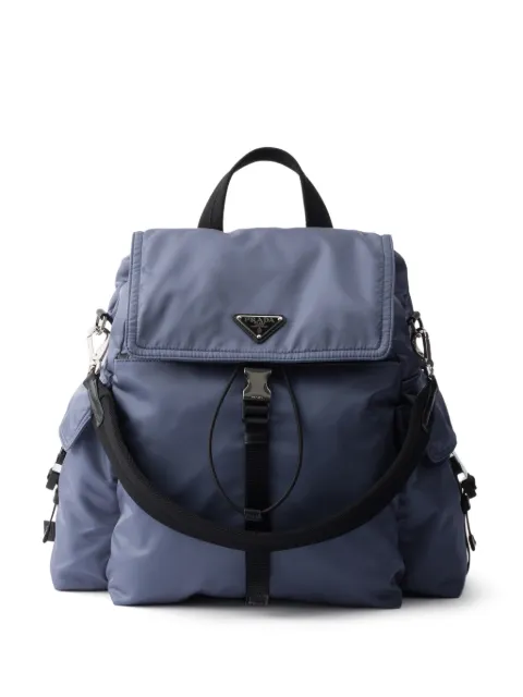Prada Explore Re-nylon and leather backpack Blue 2VZ118VOOO2DW3