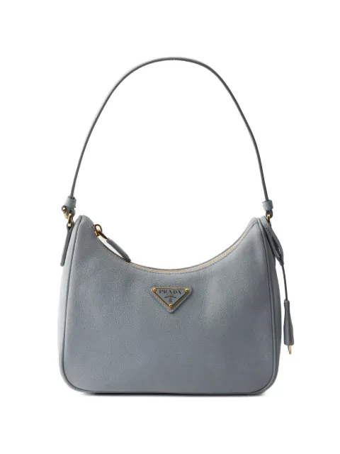 Prada Re-Edition 2005 nubuck and Saffiano leather mini-bag Blue 1N204W2G63