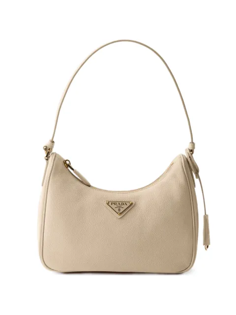 Prada Re-Edition 2005 nubuck and Saffiano leather mini-bag Neutrals 1N204W2G63