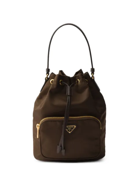 Prada Duet Re-nylon bucket bag Brown 1BH038VUOPRV44