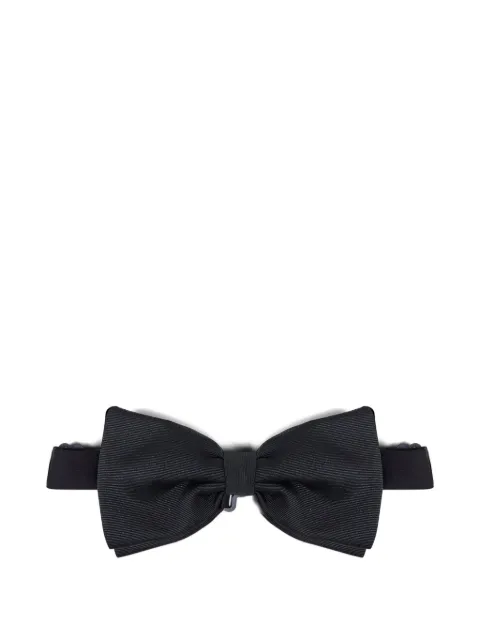D4.0 pre-tied ribbed bow tie Black PAPILLONGRO
