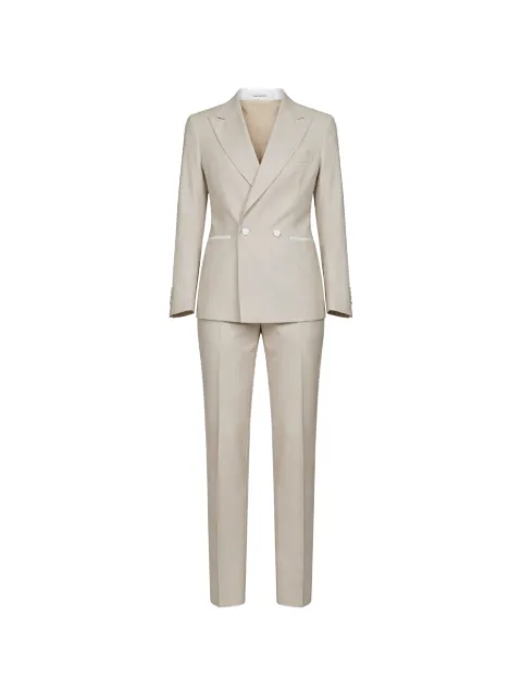 Tagliatore double-breasted virgin-wool suit Neutrals 2FBR1IA01070001