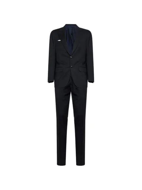 Kiton single-breasted peak-lapel suit Blue UA862K01024