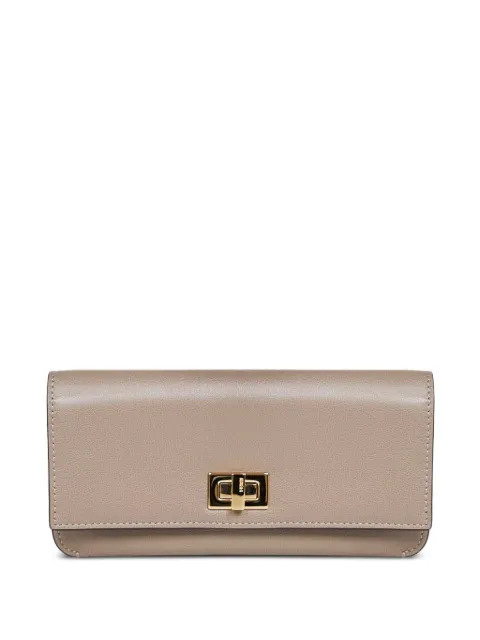 FENDI twist-lock leather wallet Neutrals 8M0554AWR