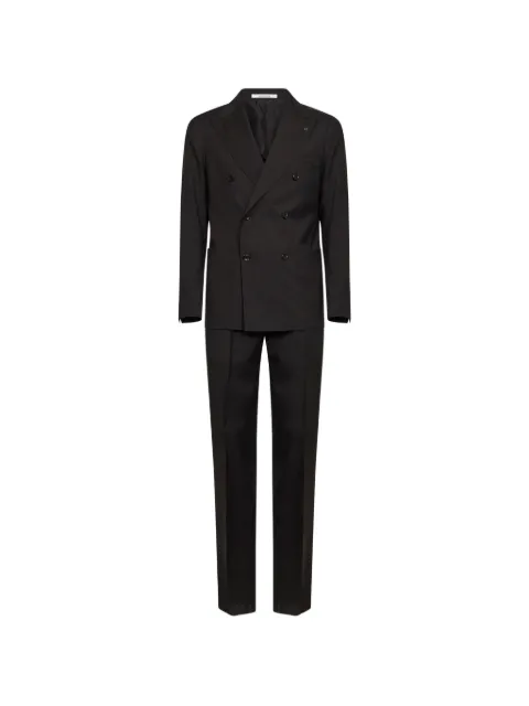Tagliatore double-breasted virgin-wool suit Brown 2SVS20K11PE150153