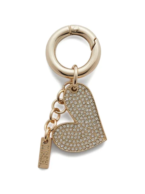 Diesel metal heart charm with rhinestones Gold X10805P9132