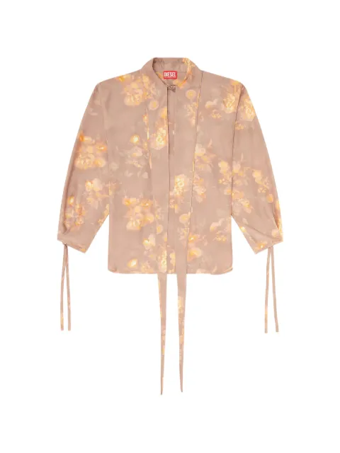Diesel shirt in floral-print habotai silk Neutrals A241070BKCL