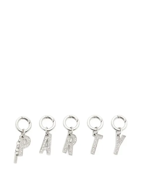 Diesel crystal-embellished letter charms (set of five) Silver X10876P9132