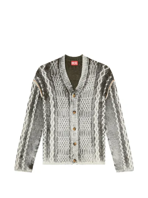 Diesel cable-knit Oval D cardigan Green A239150JCBE