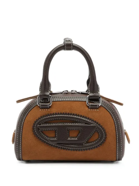 Diesel 1DR Dome - small bowling bag in suede and grainy PU Brown X10369P9153