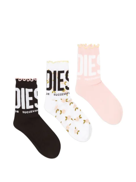 Diesel logo-print cotton socks (pack of three) White A234990DDBV