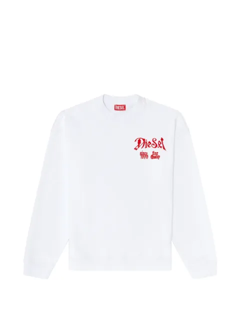 Diesel cotton sweatshirt with flocked graphics White A230030EFBU