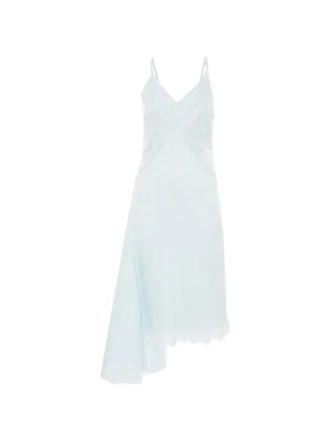 Victoria Beckham Crushed Cami asymmetric midi dress Blue 1226WDR007222A